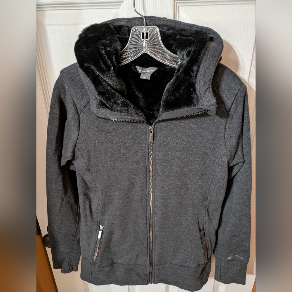 Eddie Bauer Women's Black "Fur"-lined Jacket